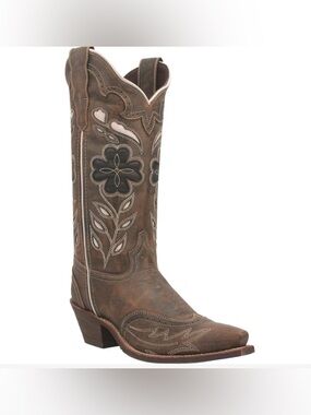 Laredo Ladies Zuri Snip Toe Brown Western Boots.